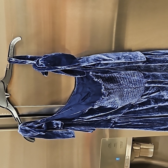 💕REFORMATION💕 Westerly Velvet Maxi Dress ~ Danube Blue 12 NWT - Picture 9 of 13
